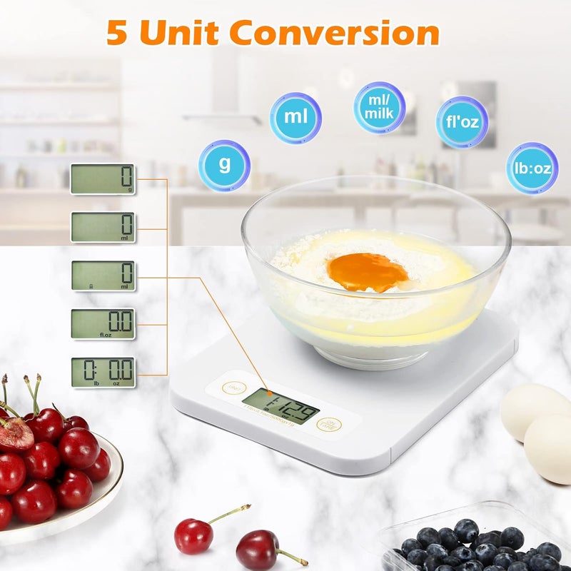 URAMAZ Smart Food Scale - Digital Food Scales Grams and Ounces with Nutritional Calculator, Food Scale for Weight Loss, Kitchen Scales for Food Nutrition, Calorie Scale for Diet, Keto, Diabetics 0.1oz-11lb - Image 4